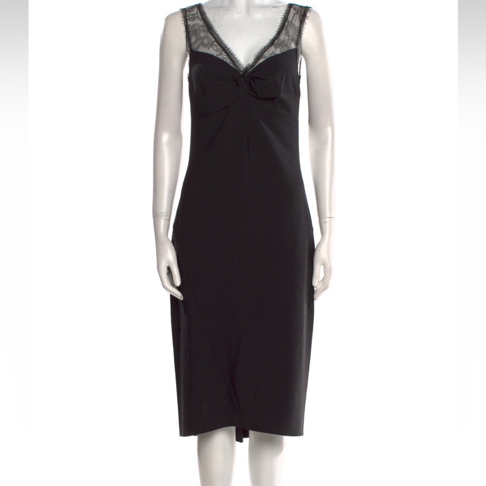 Anna Molinari Black Dress with Lace Detail